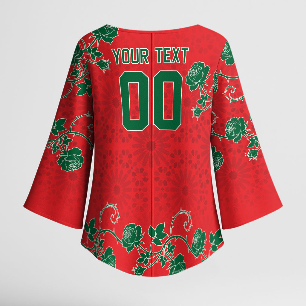 Custom Morocco Desert Rose Floral Kimono Sleeve Blouse Africa Women’s Football Champion Series 2026