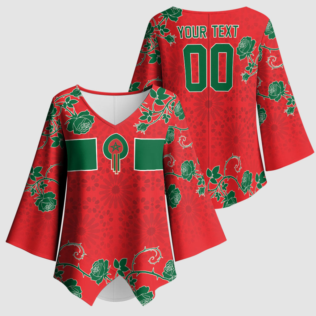 Custom Morocco Desert Rose Floral Kimono Sleeve Blouse Africa Women’s Football Champion Series 2026