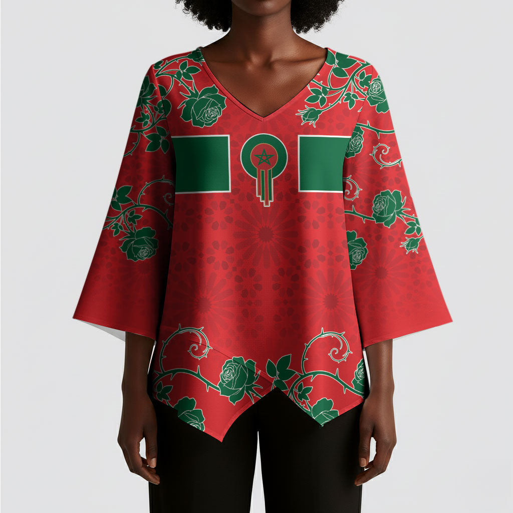 Custom Morocco Desert Rose Floral Kimono Sleeve Blouse Africa Women’s Football Champion Series 2026