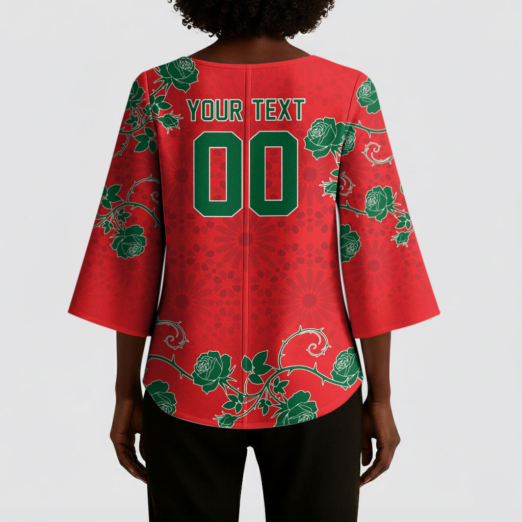 Custom Morocco Desert Rose Floral Kimono Sleeve Blouse Africa Women’s Football Champion Series 2026