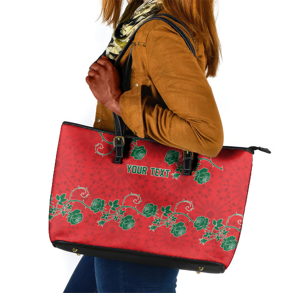 Custom Morocco Desert Rose Floral Leather Tote Bag Africa Women’s Football Champion Series 2026