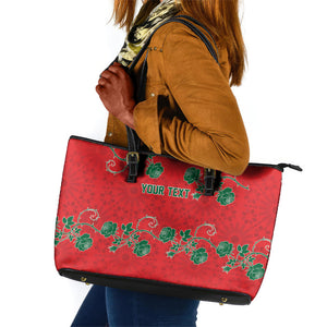 Custom Morocco Desert Rose Floral Leather Tote Bag Africa Women’s Football Champion Series 2026
