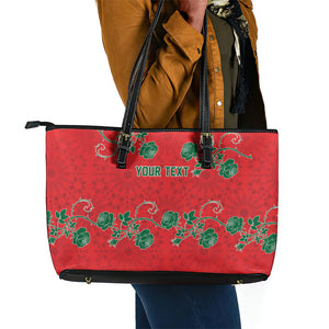 Custom Morocco Desert Rose Floral Leather Tote Bag Africa Women’s Football Champion Series 2026