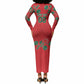 Custom Morocco Desert Rose Floral Long Sleeve Bodycon Dress Africa Women’s Football Champion Series 2026