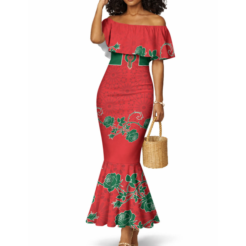 Custom Morocco Desert Rose Floral Mermaid Dress Africa Women’s Football Champion Series 2026