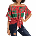 Custom Morocco Desert Rose Floral Off Shoulder Wrap Waist Top Africa Women’s Football Champion Series 2026