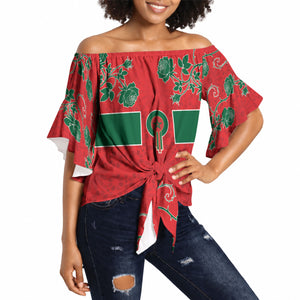 Custom Morocco Desert Rose Floral Off Shoulder Wrap Waist Top Africa Women’s Football Champion Series 2026