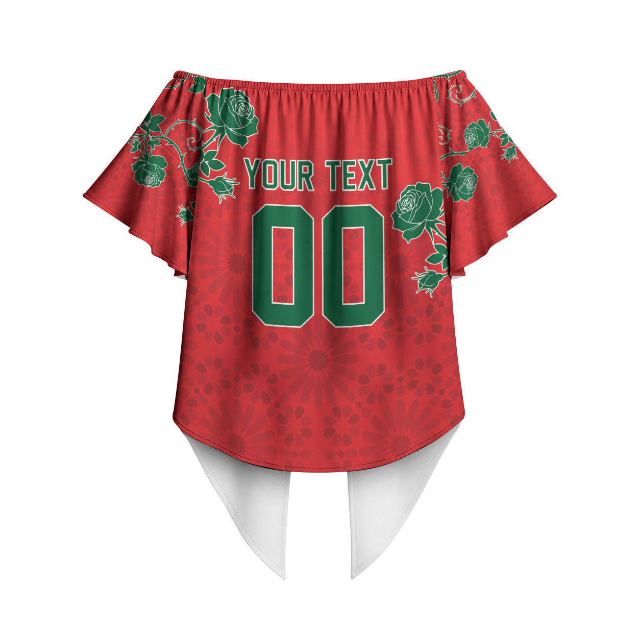 Custom Morocco Desert Rose Floral Off Shoulder Wrap Waist Top Africa Women’s Football Champion Series 2026