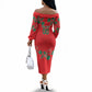 Custom Morocco Desert Rose Floral Off The Shoulder Long Sleeve Dress Africa Women’s Football Champion Series 2026