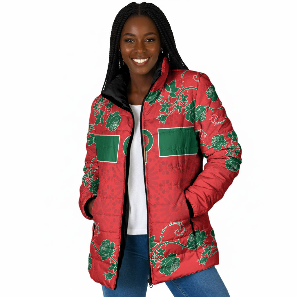Custom Morocco Desert Rose Floral Padded Jacket Africa Women’s Football Champion Series 2026