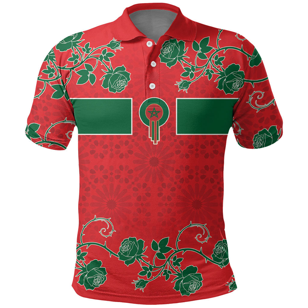 Custom Morocco Desert Rose Floral Polo Shirt Africa Women’s Football Champion Series 2026