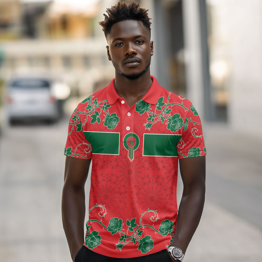 Custom Morocco Desert Rose Floral Polo Shirt Africa Women’s Football Champion Series 2026
