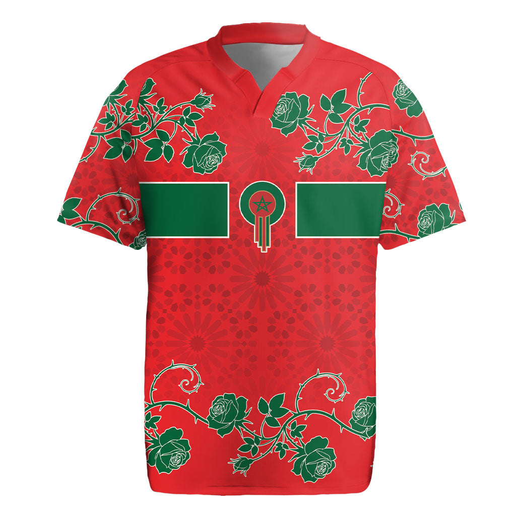Custom Morocco Desert Rose Floral Rugby Jersey Africa Women’s Football Champion Series 2026
