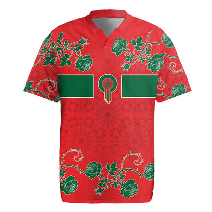 Custom Morocco Desert Rose Floral Rugby Jersey Africa Women’s Football Champion Series 2026