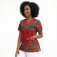 Custom Morocco Desert Rose Floral Scrub Top Africa Women’s Football Champion Series 2026