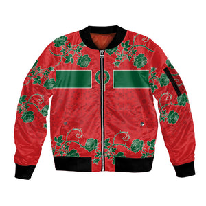 Custom Morocco Desert Rose Floral Sleeve Zip Bomber Jacket Africa Women’s Football Champion Series 2026