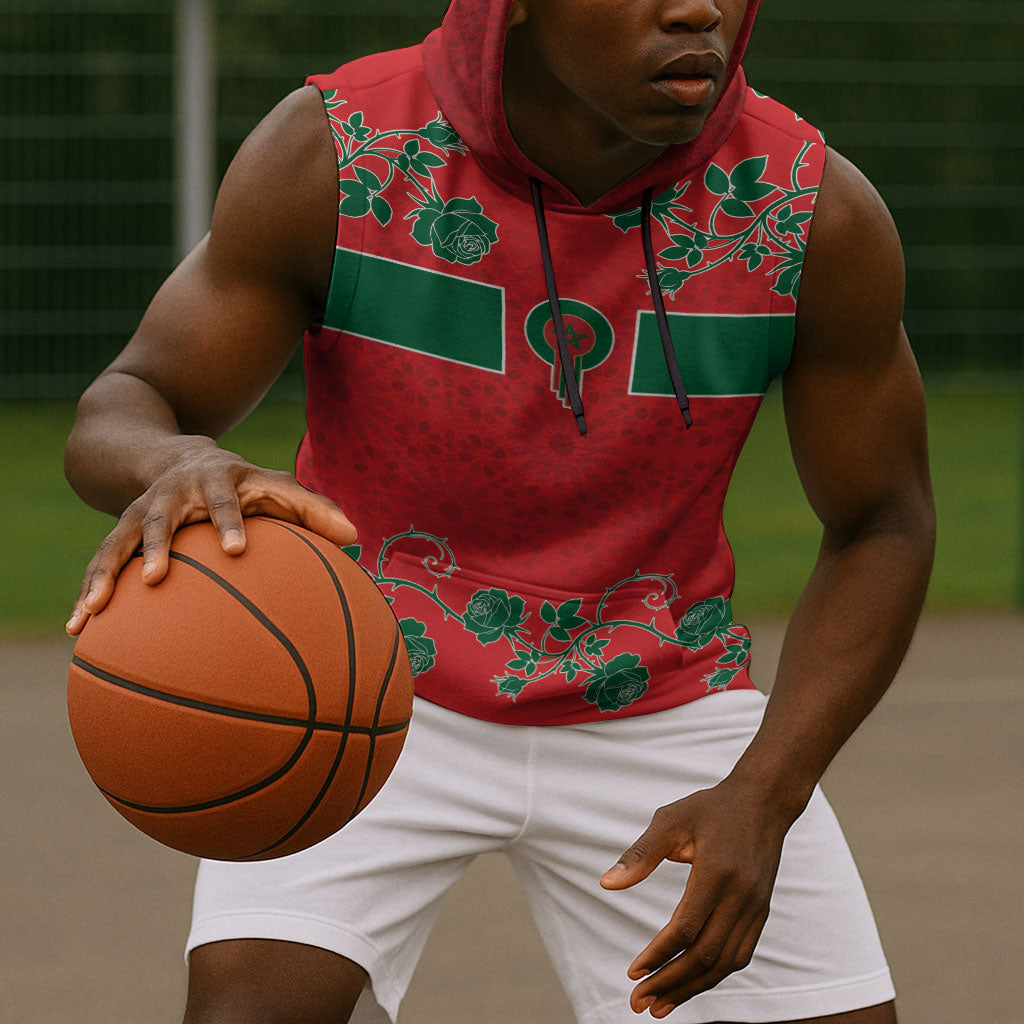 Custom Morocco Desert Rose Floral Sleeveless Hoodie Africa Women’s Football Champion Series 2026