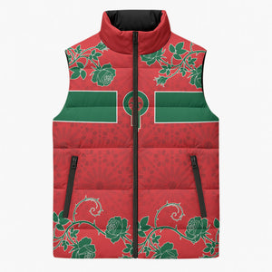 Custom Morocco Desert Rose Floral Sleeveless Puffer Jacket Africa Women’s Football Champion Series 2026