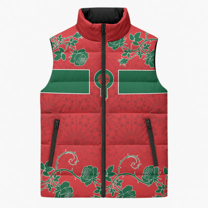 Custom Morocco Desert Rose Floral Sleeveless Puffer Jacket Africa Women’s Football Champion Series 2026