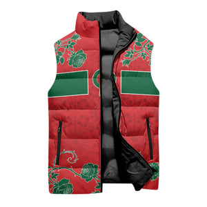 Custom Morocco Desert Rose Floral Sleeveless Puffer Jacket Africa Women’s Football Champion Series 2026