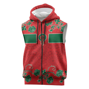 Custom Morocco Desert Rose Floral Sleeveless Zip Hoodie Africa Women’s Football Champion Series 2026