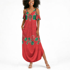 Custom Morocco Desert Rose Floral Summer Maxi Dress Africa Women’s Football Champion Series 2026