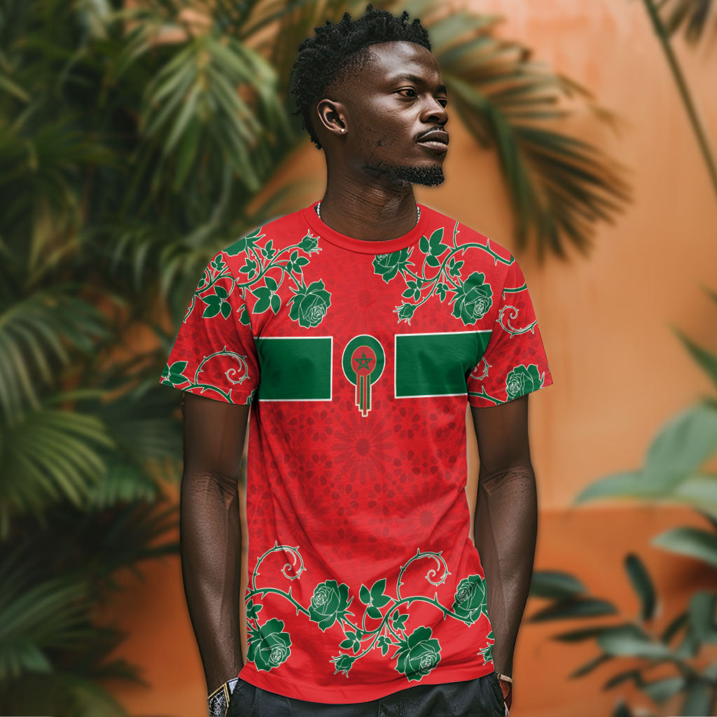 Custom Morocco Desert Rose Floral T shirt Africa Women’s Football Champion Series 2026