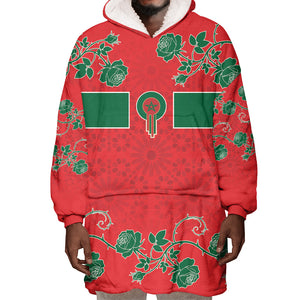 Custom Morocco Desert Rose Floral Wearable Blanket Hoodie Africa Women’s Football Champion Series 2026