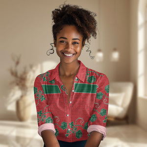 Custom Morocco Desert Rose Floral Women Casual Shirt Africa Women’s Football Champion Series 2026
