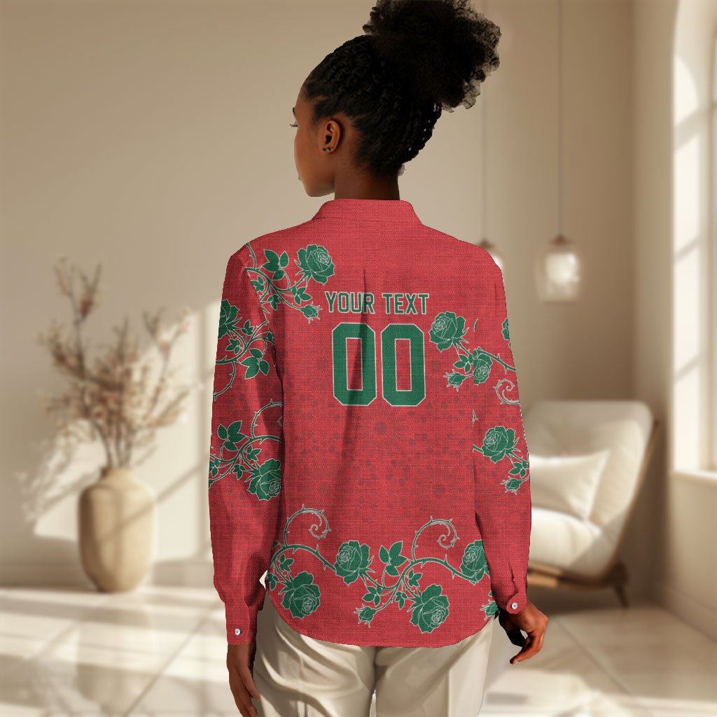 Custom Morocco Desert Rose Floral Women Casual Shirt Africa Women’s Football Champion Series 2026