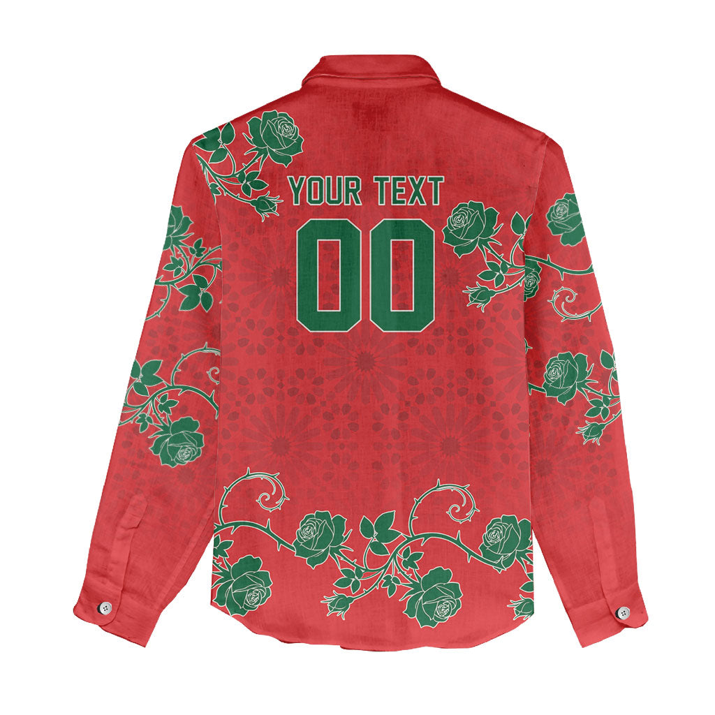 Custom Morocco Desert Rose Floral Women Casual Shirt Africa Women’s Football Champion Series 2026