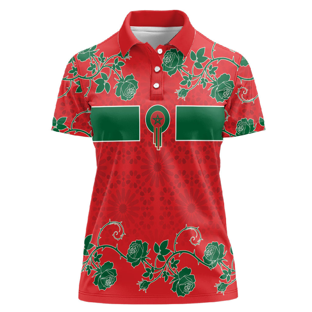 Custom Morocco Desert Rose Floral Women Polo Shirt Africa Women’s Football Champion Series 2026