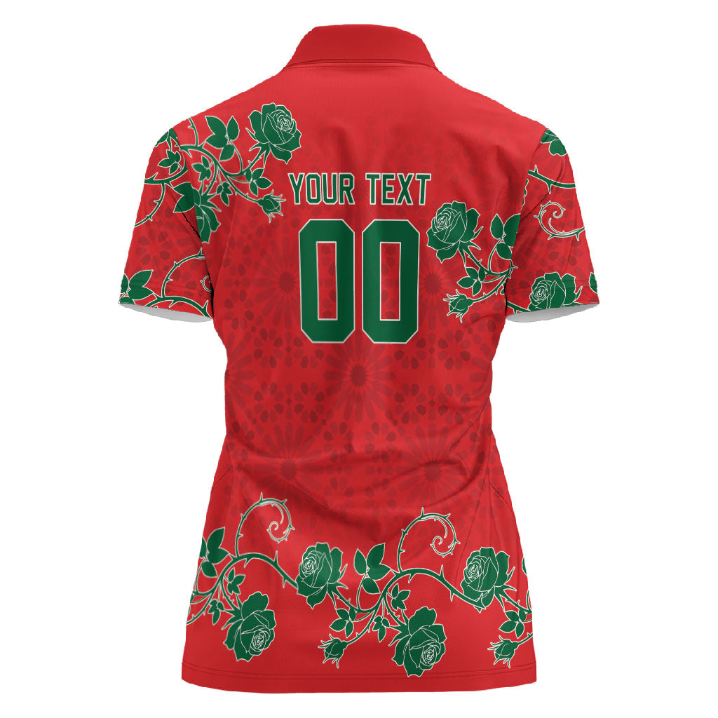 Custom Morocco Desert Rose Floral Women Polo Shirt Africa Women’s Football Champion Series 2026