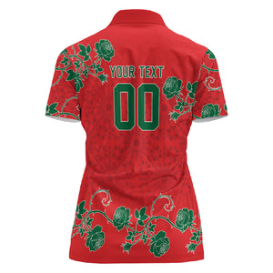 Custom Morocco Desert Rose Floral Women Polo Shirt Africa Women’s Football Champion Series 2026