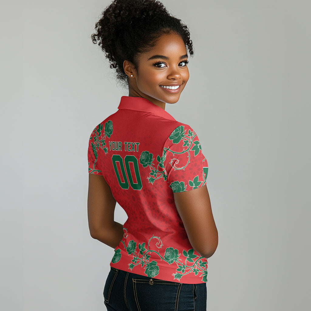 Custom Morocco Desert Rose Floral Women Polo Shirt Africa Women’s Football Champion Series 2026
