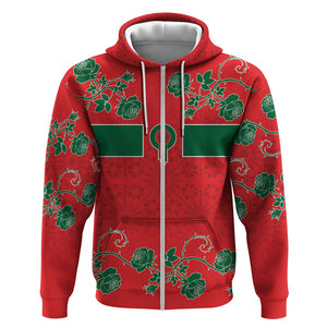 Custom Morocco Desert Rose Floral Zip Hoodie Africa Women’s Football Champion Series 2026