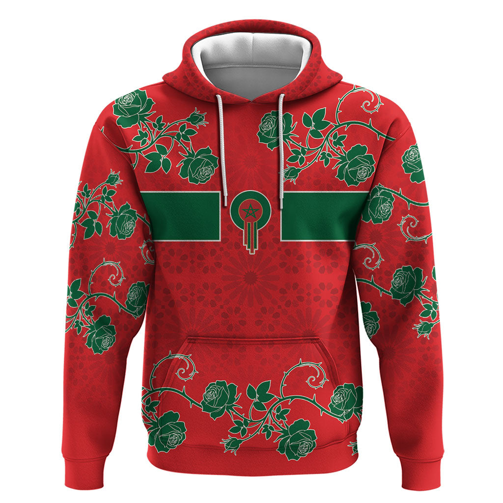 Custom Morocco Desert Rose Floral Zip Hoodie Africa Women’s Football Champion Series 2026