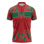 Custom Morocco Desert Rose Floral Zipper Polo Shirt Africa Women’s Football Champion Series 2026