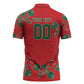 Custom Morocco Desert Rose Floral Zipper Polo Shirt Africa Women’s Football Champion Series 2026