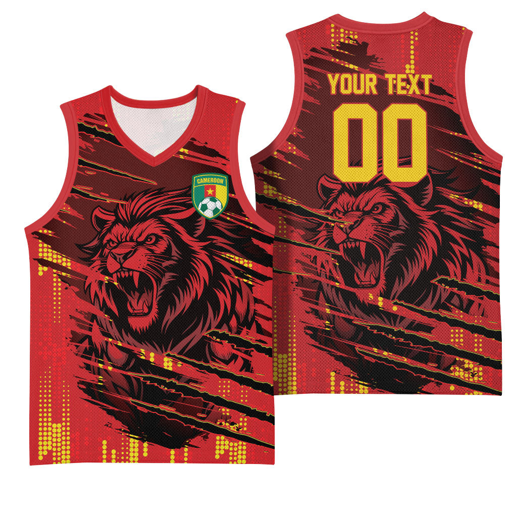 Custom Cameroon Red Lion Basketball Jersey Africa Football Champion Series 2026