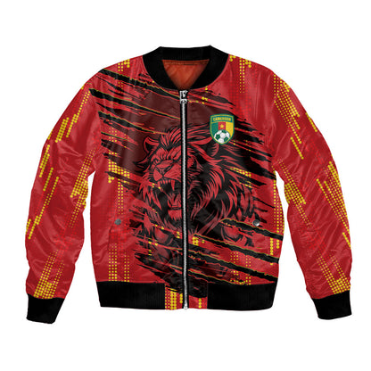 Custom Cameroon Red Lion Bomber Jacket Africa Football Champion Series 2026