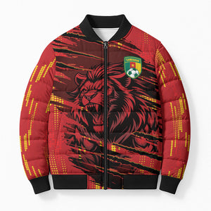 Custom Cameroon Red Lion Bomber Puffer Jacket Africa Football Champion Series 2026
