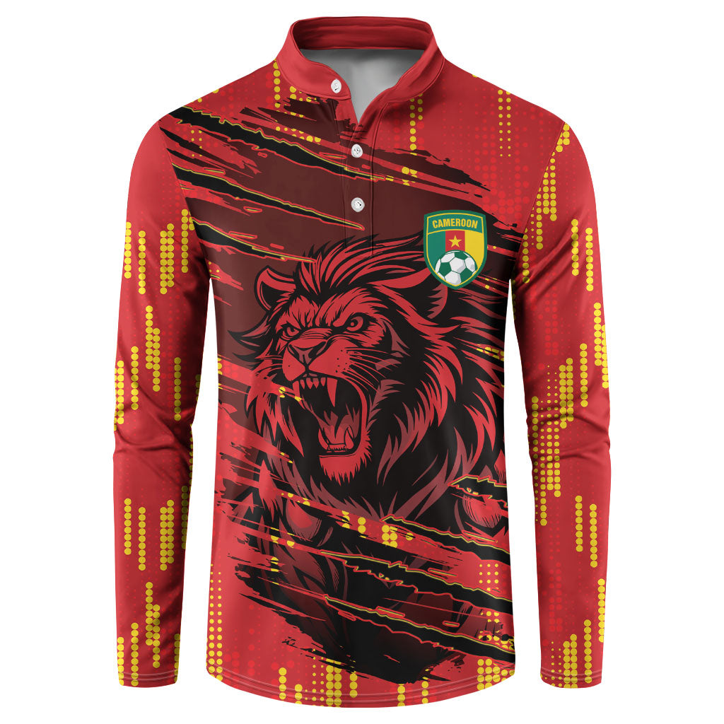 Custom Cameroon Red Lion Button Sweatshirt Africa Football Champion Series 2026