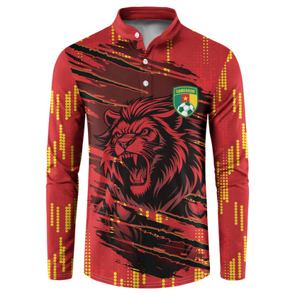Custom Cameroon Red Lion Button Sweatshirt Africa Football Champion Series 2026