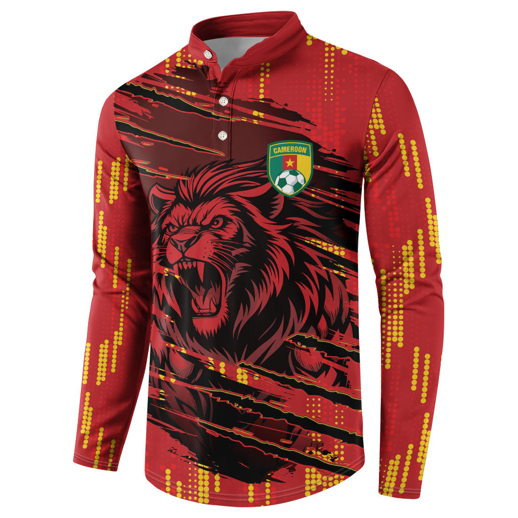 Custom Cameroon Red Lion Button Sweatshirt Africa Football Champion Series 2026