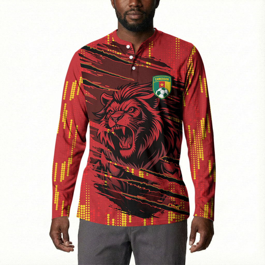 Custom Cameroon Red Lion Button Sweatshirt Africa Football Champion Series 2026