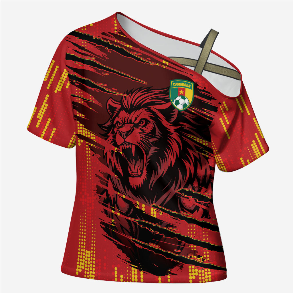 Custom Cameroon Red Lion Cross Shoulder Shirt Africa Football Champion Series 2026