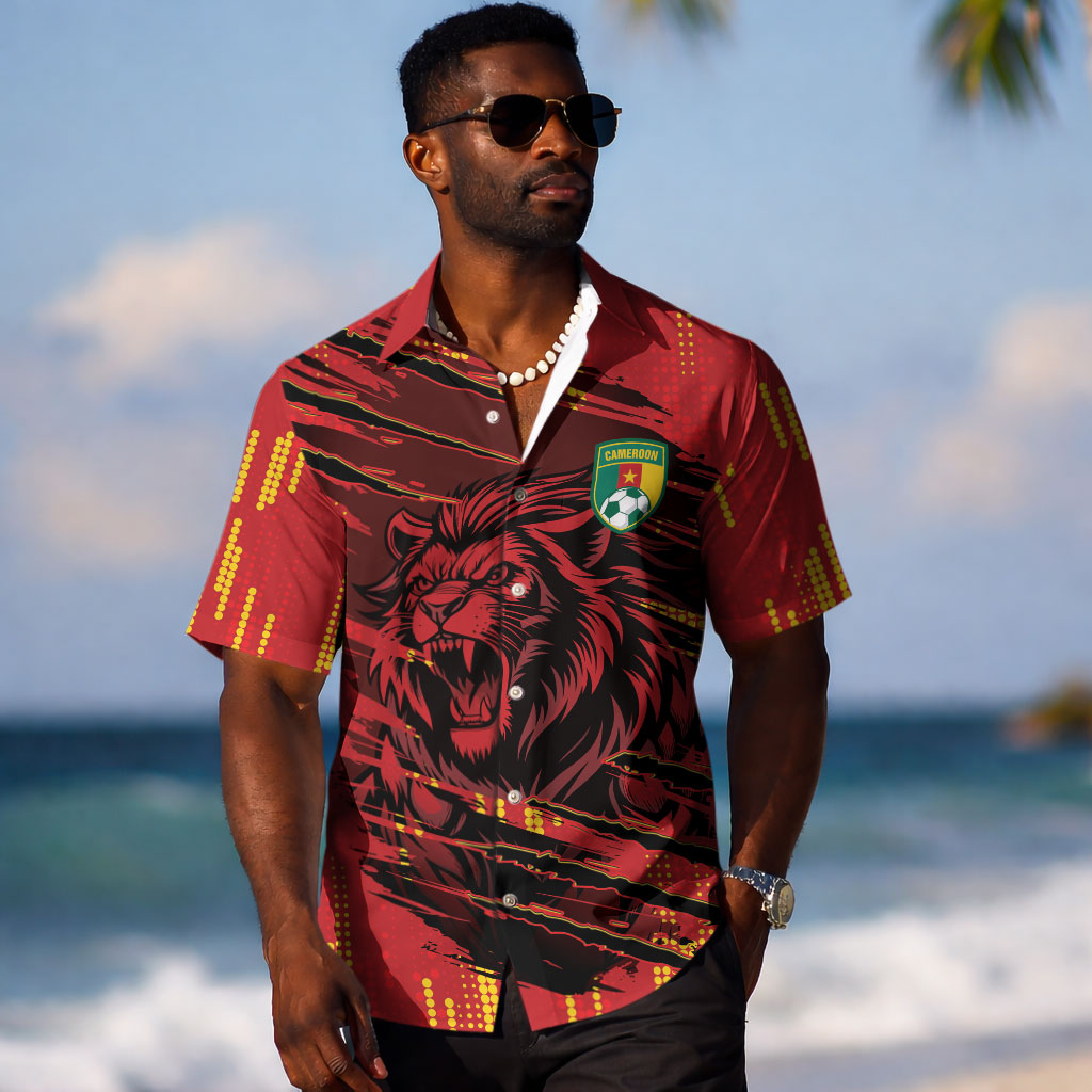 Custom Cameroon Red Lion Hawaiian Shirt Africa Football Champion Series 2026