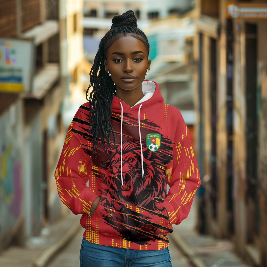 Custom Cameroon Red Lion Hoodie Africa Football Champion Series 2026