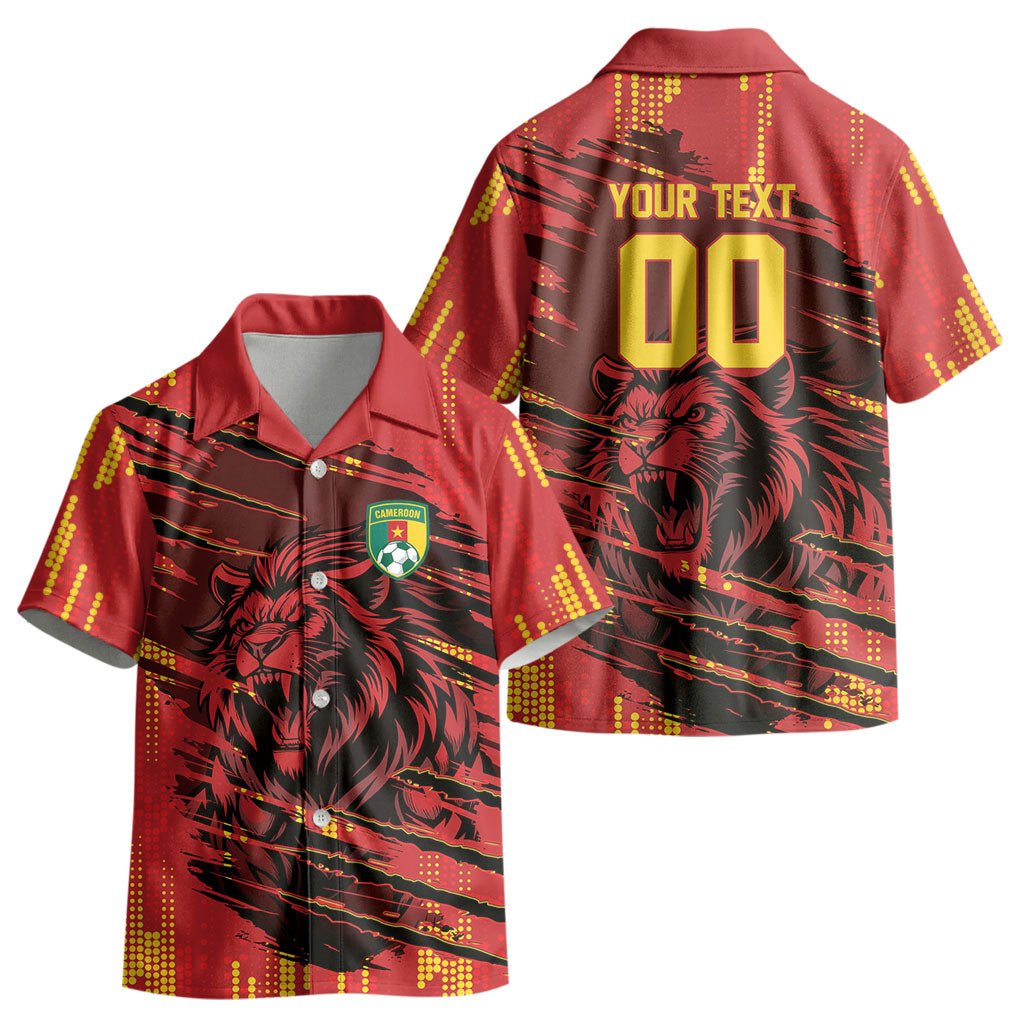 Custom Cameroon Red Lion Kid Hawaiian Shirt Africa Football Champion Series 2026